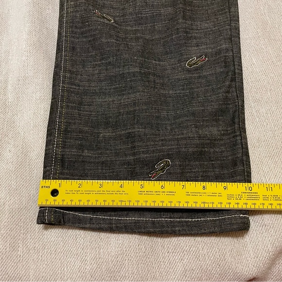 Lacoste oversized jeans black denim with crocodiles size 34x38 - Picture 13 of 16